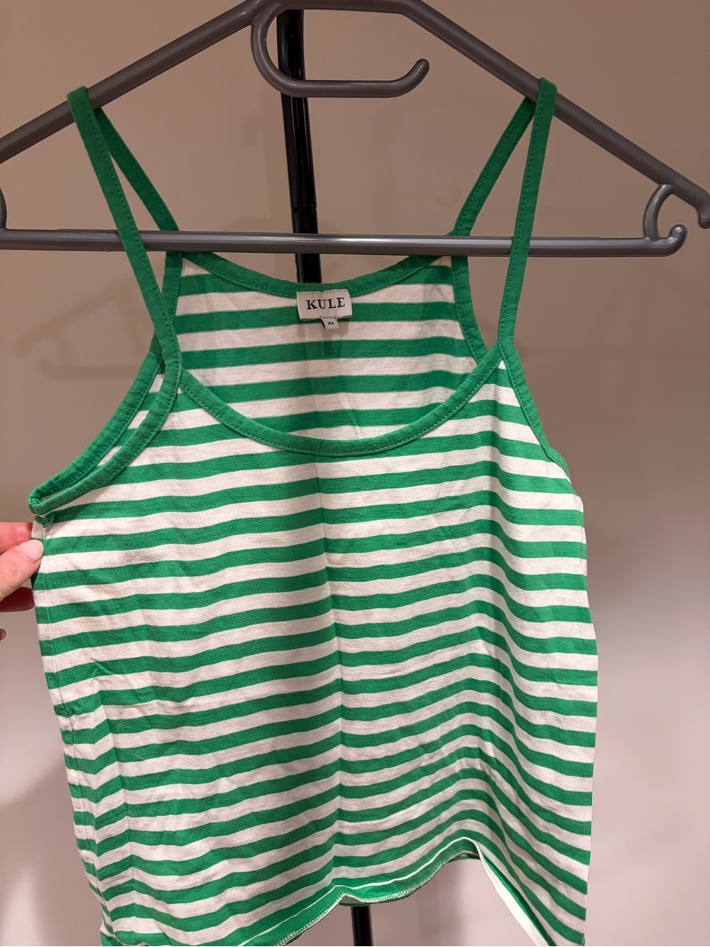 KULE Green & White Striped Camisole Tank